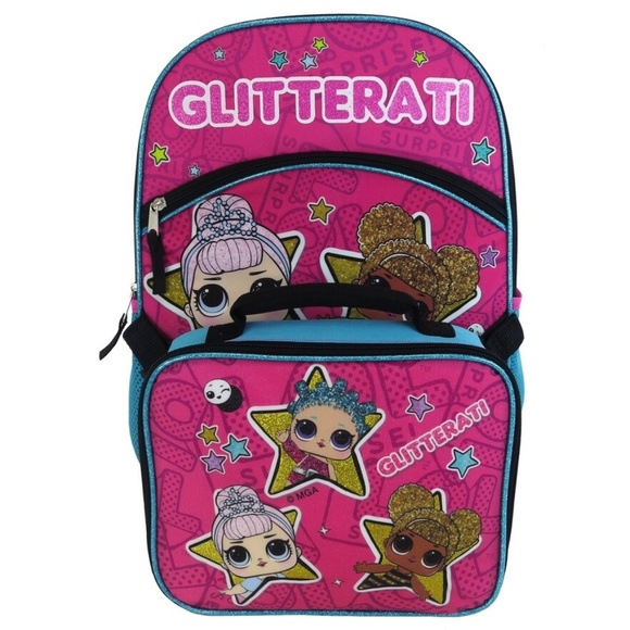Girls Backpack & Lunch Bag Set L.O.L Surprise! NEW - Picture 2 of 3